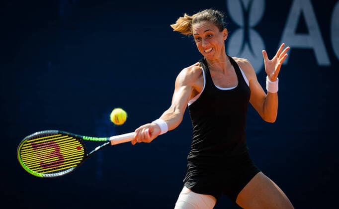 August 11, 2020, Prague, CZECH REPUBLIC: Petra Martic of Croatia in action during the first round against Varvara Gracheva of Russia at the 2020 Prague Open WTA, Tennis Damen International tennis tournament Prague CZECH REPUBLIC - ZUMAa181 20200811_zaa_a181_037 Copyright: xRobxPrangex