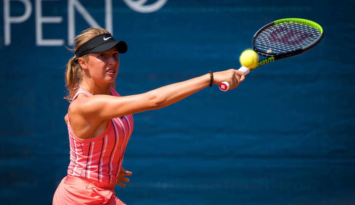 August 11, 2020, Prague, CZECH REPUBLIC: Linda Fruhvirtova of the Czech Republic in action during the first round against Kristyna Pliskova of the Czech Republic at the 2020 Prague Open WTA, Tennis Damen International tennis tournament Prague CZECH REPUBLIC - ZUMAa181 20200811_zaa_a181_073 Copyright: xRobxPrangex