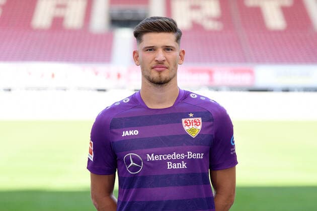 FOOTBALL 1 BUNDESLIGA SEASON 2020 2021 10 08 2020 Photo session at VfB Stuttgart Goalkeeper Gregor Kobel VfB Stuttgart
