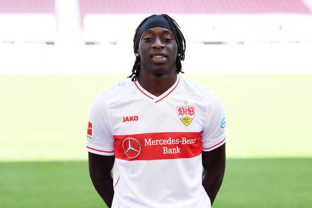 FOOTBALL 1 BUNDESLIGA SEASON 2020 2021 10 08 2020 Photo session at VfB Stuttgart Tanguy Coulibaly VfB Stuttgart