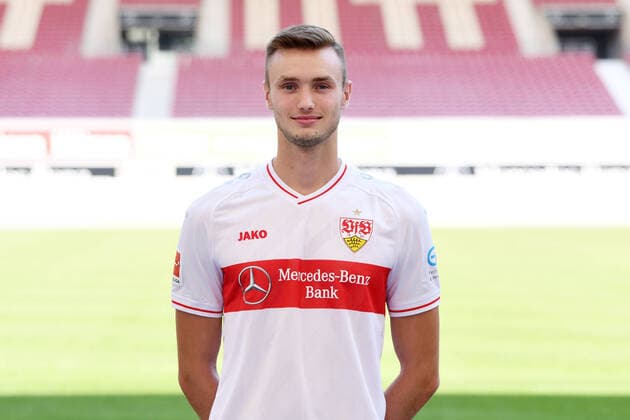 FOOTBALL 1 BUNDESLIGA SEASON 2020 2021 10 08 2020 Photo session at VfB Stuttgart Sasa Kalajdzic VfB Stuttgart