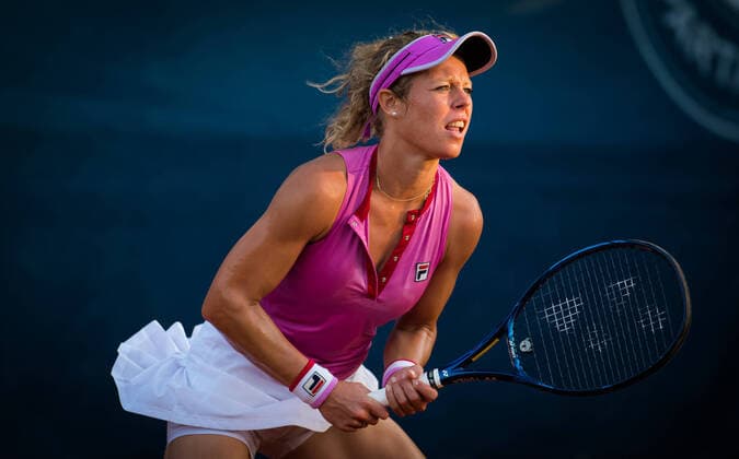 August 11, 2020, Prague, CZECH REPUBLIC: Laura Siegemund of Germany in action during the first round against Mayar Sherif of Egypt at the 2020 Prague Open WTA, Tennis Damen International tennis tournament Prague CZECH REPUBLIC - ZUMAa181 20200811_zaa_a181_156 Copyright: xRobxPrangex
