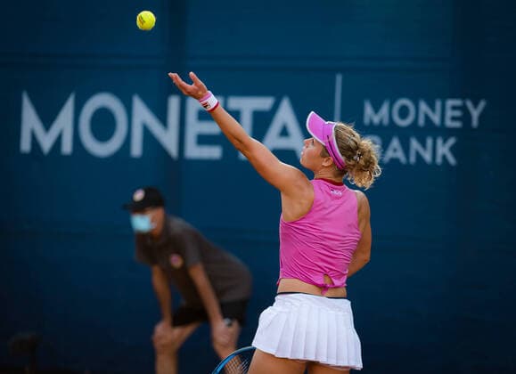 August 11, 2020, Prague, CZECH REPUBLIC: Laura Siegemund of Germany in action during the first round against Mayar Sherif of Egypt at the 2020 Prague Open WTA, Tennis Damen International tennis tournament Prague CZECH REPUBLIC - ZUMAa181 20200811_zaa_a181_159 Copyright: xRobxPrangex