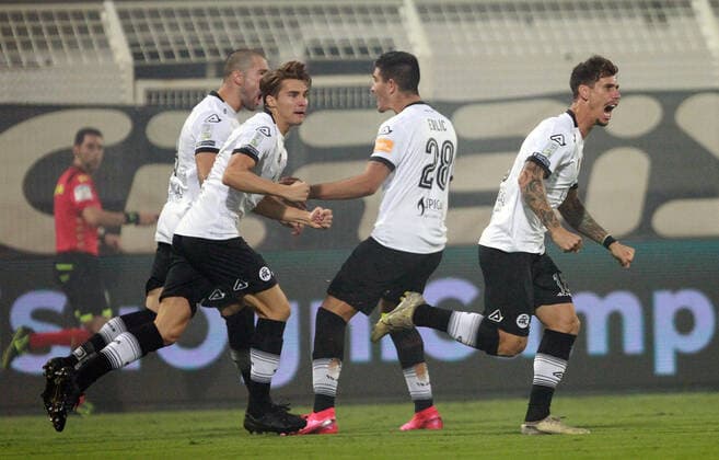 Photo LaPresse - Tano Pecoraro 11 August 2020 City La Spezia - (Italy) Soccer Spezia vs Chievo Italian Football Championship League BKT 2019 2020 - "Alberto Picco " Stadium in the pic: galabinov andrey esulta dopo il gol del 1-0  Copyright: xTanoxPecoraro LaPresse LaPresse x