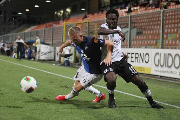 Photo LaPresse - Tano Pecoraro 11 August 2020 City La Spezia - (Italy) Soccer Spezia vs Chievo Italian Football Championship League BKT 2019 2020 - "Alberto Picco" Stadium in the pic: gyasi emmanuel, dickmann  Copyright: xTanoxPecoraro LaPresse LaPresse x