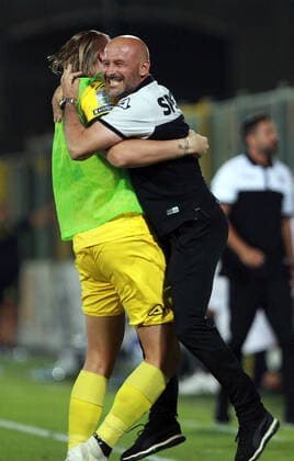 Photo LaPresse - Tano Pecoraro 11 August 2020 City La Spezia - (Italy) Soccer Spezia vs Chievo Italian Football Championship League BKT 2019 2020 - "Alberto Picco" Stadium in the pic: italiano vincenzo esulta dopo il gol del 3-0  Copyright: xTanoxPecoraro LaPresse LaPresse x