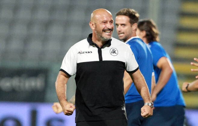 Photo LaPresse - Tano Pecoraro 11 August 2020 City La Spezia - (Italy) Soccer Spezia vs Chievo Italian Football Championship League BKT 2019 2020 - "Alberto Picco" Stadium in the pic: italiano vincenzo esulta a fine gara  Copyright: xTanoxPecoraro LaPresse LaPresse x