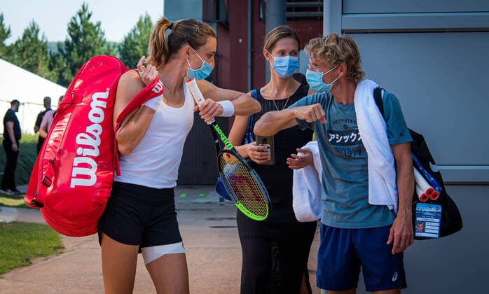 August 12, 2020, Prague, CZECH REPUBLIC: Petra Martic of Croatia ahead of her second-round match against Kristyna Pliskova of the Czech Republic at the 2020 Prague Open WTA, Tennis Damen International tennis tournament Prague CZECH REPUBLIC - ZUMAa181 20200812_zaa_a181_002 Copyright: xRobxPrangex