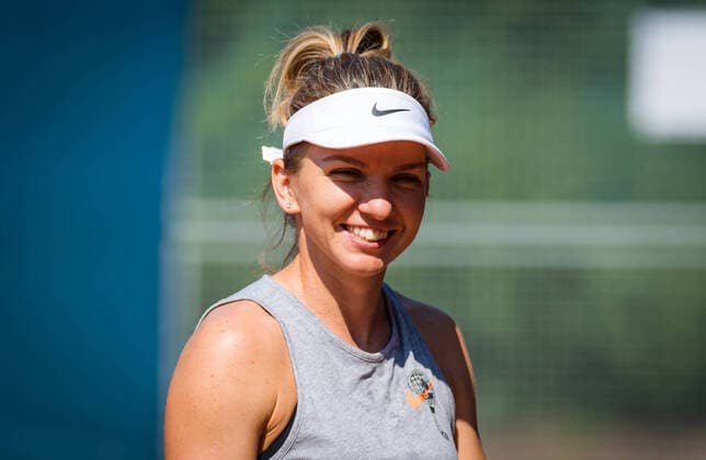 August 12, 2020, Prague, CZECH REPUBLIC: Simona Halep of Romania during practice at the 2020 Prague Open WTA, Tennis Damen International tennis tournament Prague CZECH REPUBLIC - ZUMAa181 20200812_zaa_a181_007 Copyright: xRobxPrangex