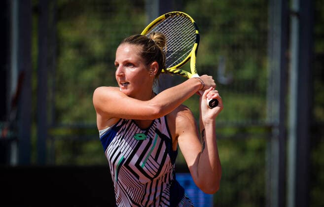 August 12, 2020, Prague, CZECH REPUBLIC: Kristyna Pliskova of the Czech Republic in action during the second round against Petra Martic of Croatia at the 2020 Prague Open WTA, Tennis Damen International tennis tournament Prague CZECH REPUBLIC - ZUMAa181 20200812_zaa_a181_021 Copyright: xRobxPrangex
