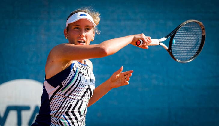 August 12, 2020, Prague, CZECH REPUBLIC: Elise Mertens of Belgium in action during the second round against Camila Giorgi of Italy at the 2020 Prague Open WTA, Tennis Damen International tennis tournament Prague CZECH REPUBLIC - ZUMAa181 20200812_zaa_a181_075 Copyright: xRobxPrangex