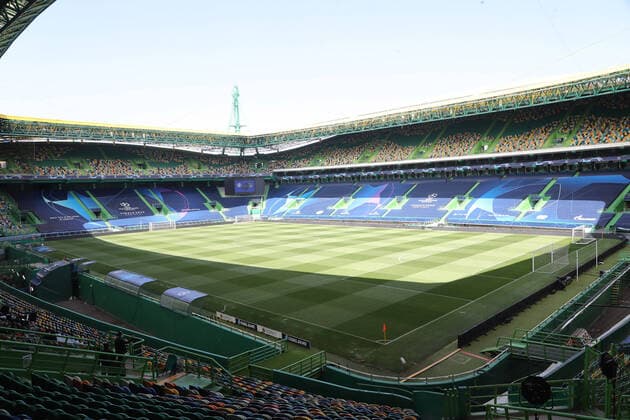 RB Leipzig Final Training Football Champions League Lisbon, 12 08 2020, Estadio Jose de Alvalade, Football, UEFA Champions League, Final Tournament 2020, Matchday 1, Final Training of RB Leipzig on the day before the quarterfinal , RB Leipzig vs Atletico Madrid , Interior view Estadio Jose de Alvalade, Stadium of Sporting Lisbon , UEFA regulations prohibit any use of photographs as image sequences and or quasi video , National and International News Agencies OUT , Photo PICTURE POINT S Sunday Poolfoto , Lisbon Lissbaon Portugal Poolfoto Pool Sven Sonntag ,EDITORIAL USE ONLY