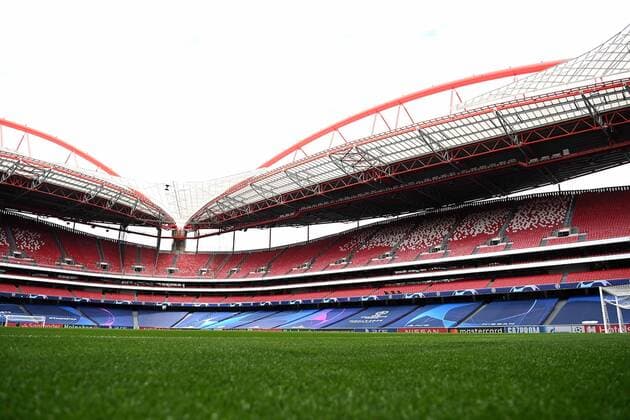 LISBON, PORTUGAL - AUGUST 11: A general view inside the stadium prior to the Atalanta walk around ahead of the UEFA Champions League Quarter Final match between Atalanta and PSG at Estadio do Lisboa e Benfica on August 11, 2020 in Lisbon, Portugal. FOOTBALL : Preparation - Paris Saint Germain vs Atalanta - Phase finale - UEFA Ligue des Champions - Final 8 - Lisbonne - 11 08 2020 Panoramic UEFAPOOL 775545037