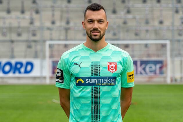 Kai Eisele Goalkeeper, HFC HFC Hallescher Fussballclub e V 3 Liga, portrait date 2020 2021, Halle Saale Saxony Anhalt Germany