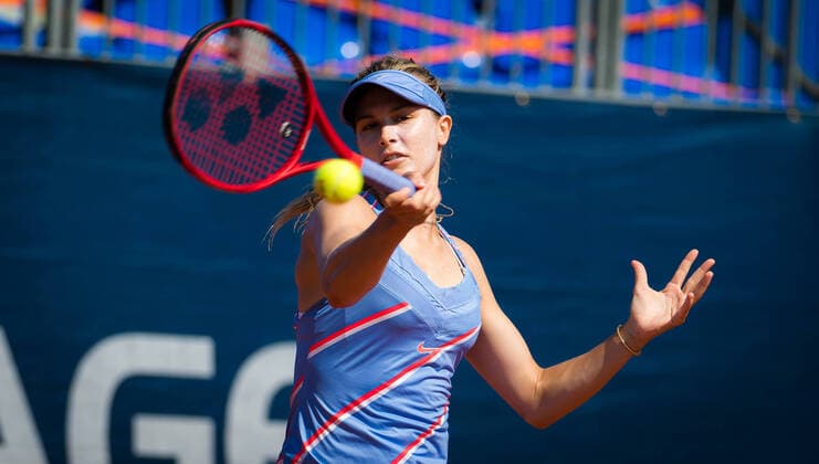 August 13, 2020, Prague, CZECH REPUBLIC: Eugenie Bouchard of Canada in action during the second round against Tamara Zidansek of Slovenia at the 2020 Prague Open WTA, Tennis Damen International tennis tournament Prague CZECH REPUBLIC - ZUMAa181 20200813_zaa_a181_043 Copyright: xRobxPrangex