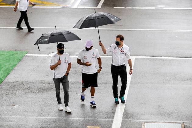 Motorsports FIA Formula One World Championship 2020, Grand Prix of Spain, 77 Valtteri Bottas FIN, Mercedes AMG Petronas Formula One Team , 44 Lewis Hamilton GBR, Mercedes AMG Petronas Formula One Team , Barcelona Spain