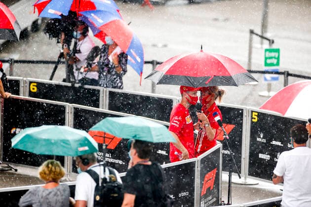 Motorsports FIA Formula One World Championship 2020, Grand Prix of Spain, 5 Sebastian Vettel GER, Scuderia Ferrari Mission Winnow , Britta Roeske GER, Scuderia Ferrari Mission Winnow , Barcelona Spain