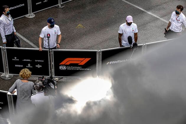 Motorsports FIA Formula One World Championship 2020, Grand Prix of Spain, 77 Valtteri Bottas FIN, Mercedes AMG Petronas Formula One Team , 44 Lewis Hamilton GBR, Mercedes AMG Petronas Formula One Team , Barcelona Spain