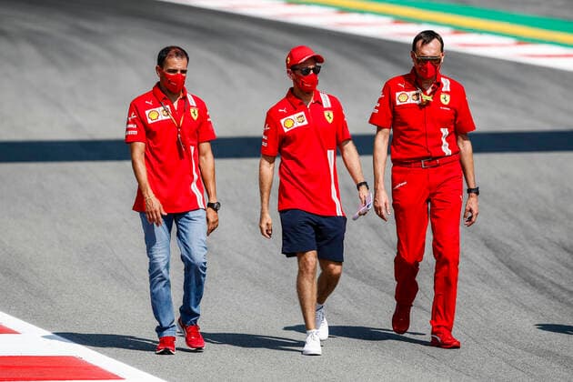 Motorsports FIA Formula One World Championship 2020, Grand Prix of Spain, Marc Gene ESP , 5 Sebastian Vettel GER, Scuderia Ferrari Mission Winnow , Barcelona Spain