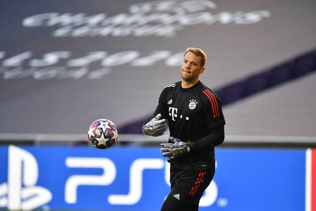 FISHERAL CUP CHAMPIONS LEAGUE Quarterfinal FC BARCELONA FC BAYERN MUENCHEN Manuel NEUER Goalkeeper Bayern Muenchen , throw, action, single picture, cut single motif, half figure, half figure FOOTBALL CHAMPIONS LEAGUE SEASON 2019 2020 QUARTERFINAL, FC BARCELONA FC BAYERN MUENCHEN on 14 08 2020, Estadio da Luz Lisbon PHOTO Frank Hoermann SVEN SIMON Pool Only for journalistic purposes Only for editorial use National and International News Agencies OUT NO RESALE Lisbon Portugal Poolfoto SVEN SIMON Pool ,EDITORIAL USE ONLY