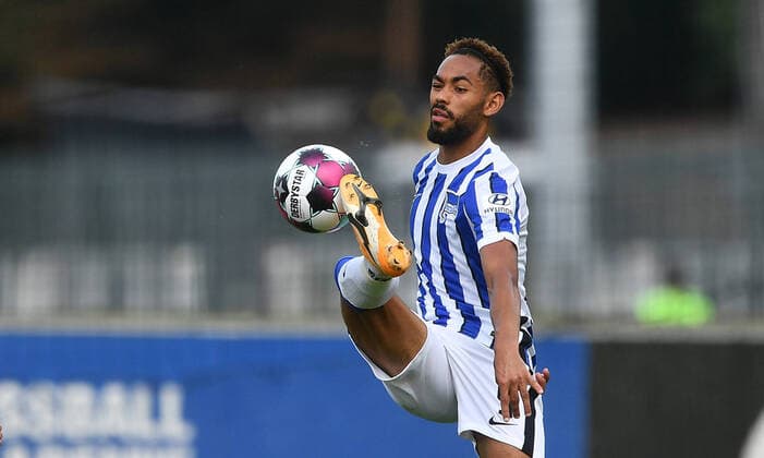 Matheus Cunha Hertha BSC am Ball Hertha BSC Berlin Viktoria Köln Season 2020 2021, friendly match, preparation game, test match, soccer, soccer, men, Germany, Germany Berlin, 14 8 2020