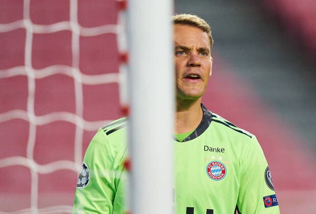 FC BAYERN MUNICH FC BARCELONA 8 2 , Football UEFA Champions League Lisbon, Lisbon, Portugal, 14th August 2020 Manuel NEUER, FCB 1 half size, portrait, in the quarterfinal UEFA Champions League match final tournament FC BAYERN MUNICH FC BARCELONA 8 2 in Season 2019 2020, FCB, Munich, Barca Photographer Peter Schatz Pool UEFA REGULATIONS PROHIBIT ANY USE OF PHOTOGRAPHS as IMAGE SEQUENCES and or QUASI VIDEO National and international News Agencies OUT Editorial Use ONLY Lisbon Estadio da Luz de Benfica Portugal Poolfoto Peter Schatz Pool ,EDITORIAL USE ONLY