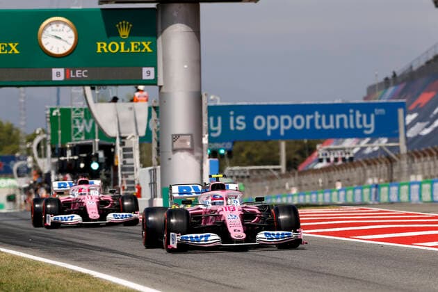 Motorsports FIA Formula One World Championship 2020, Grand Prix of Spain, 18 Lance Stroll CAN, BWT Racing Point F1 Team , 11 Sergio Perez MEX, BWT Racing Point F1 Team , Barcelona Spain