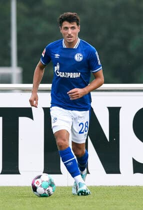 Football, Bundesliga, Germany, Men, Test match for the 2020 2021 season, Parkstadion Gelsenkirchen FC Schalke 04 blue SC Verl black Alessandro Schöpf S04 Action, single image DFL REGULATIONS PROHIBIT ANY USE OF PHOTOGRAPHS AS IMAGE SEQUENCES AND OR QUASI VIDEO
