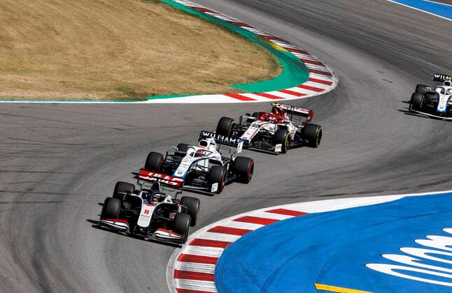 Motorsports FIA Formula One World Championship 2020, Grand Prix of Spain, 8 Romain Grosjean FRA, Haas F1 Team , 63 George Russell GBR, Williams Racing , 99 Antonio Giovinazzi ITA, Alfa Romeo Racing ORLEN , Barcelona Spain