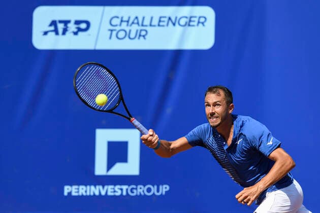 Czech tennis player Lukas Rosol (pictured) in action during the match I. CLTK Prague Open By Moneta Prague against Roman Safiullin of Russia in Prague, Czech Republic, August 16, 2020. (CTKxPhoto MichalxKamaryt) CTKPhotoP202008160294001 kmt