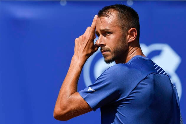 Czech tennis player Lukas Rosol (pictured) in action during the match I. CLTK Prague Open By Moneta Prague against Roman Safiullin of Russia in Prague, Czech Republic, August 16, 2020. (CTKxPhoto MichalxKamaryt) CTKPhotoP202008160296201 kmt