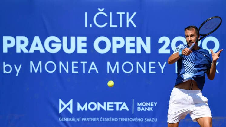 Czech tennis player Lukas Rosol (pictured) in action during the match I. CLTK Prague Open By Moneta Prague against Roman Safiullin of Russia in Prague, Czech Republic, August 16, 2020. (CTKxPhoto MichalxKamaryt) CTKPhotoP202008160302701 kmt