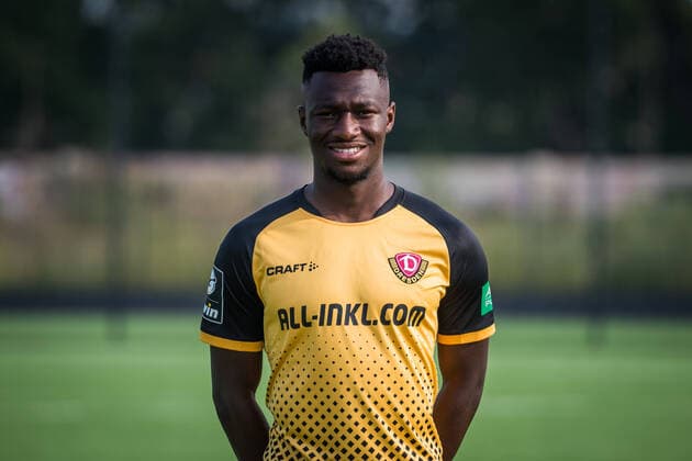 Agyemang Diawusie Portrait Photos of SG Dynamo Dresden Football, Soccer, 3 League, Season 2020 2021, Head, Head Photo, Portrait, Portrait, AOK Plus Walter Fritzsch Academy Dresden 14 August 2020