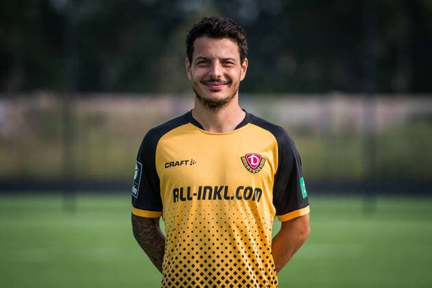 Philipp Hosiner Portrait Photos of SG Dynamo Dresden Football, Soccer, 3 League, Season 2020 2021, Head, Head Photo, Portrait, Portrait, AOK Plus Walter Fritzsch Academy Dresden 14 August 2020