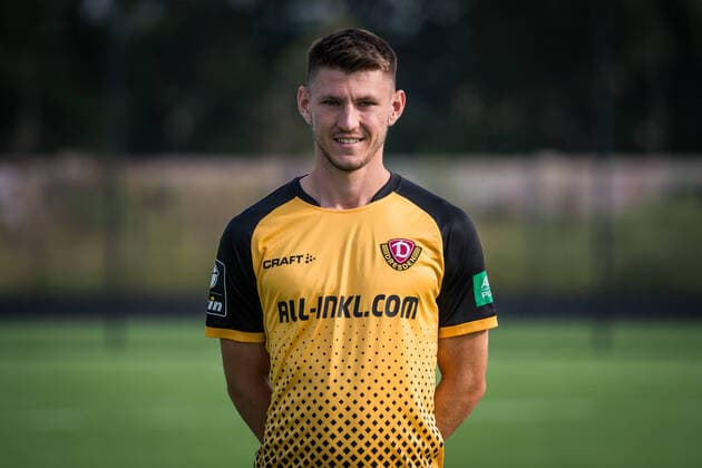 Robin Becker portrait photos of SG Dynamo Dresden football, soccer, 3 league, season 2020 2021, head, head photo, portrait, portrait, AOK Plus Walter Fritzsch Academy Dresden 14 August 2020
