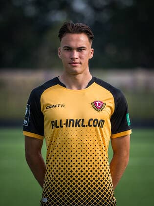 Simon Gollnack Portrait Photos of SG Dynamo Dresden Football, Soccer, 3 League, Season 2020 2021, Head, Head Photo, Portrait, Portrait, AOK Plus Walter Fritzsch Academy Dresden 14 August 2020