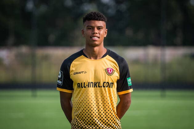 Ransford Yeboah Königsdörffer Koenigsdoerffer Portrait Photos of SG Dynamo Dresden Football, Soccer, 3 League, Season 2020 2021, Head, Head Photo, Portrait, Portrait, AOK Plus Walter Fritzsch Academy Dresden 14 August 2020