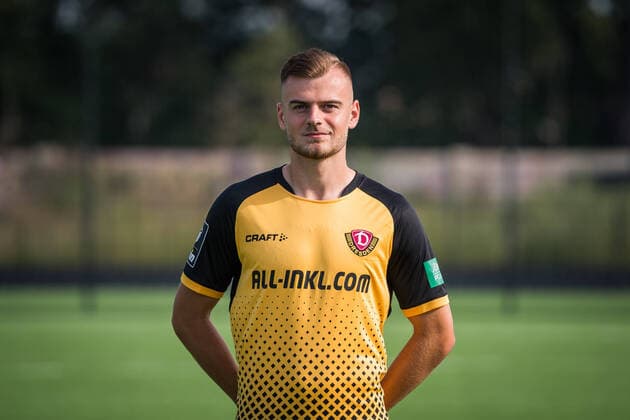 Max Kulke Portrait Photos of SG Dynamo Dresden Football, Soccer, 3 League, Season 2020 2021, Head, Head Photo, Portrait, Portrait, AOK Plus Walter Fritzsch Academy Dresden 14 August 2020