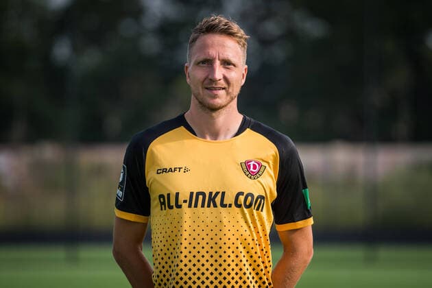 Marco Hartmann Portrait photos of SG Dynamo Dresden Football, Soccer, 3 League, Season 2020 2021, Head, Head Photo, Portrait, Portrait, AOK Plus Walter Fritzsch Academy Dresden 14 August 2020