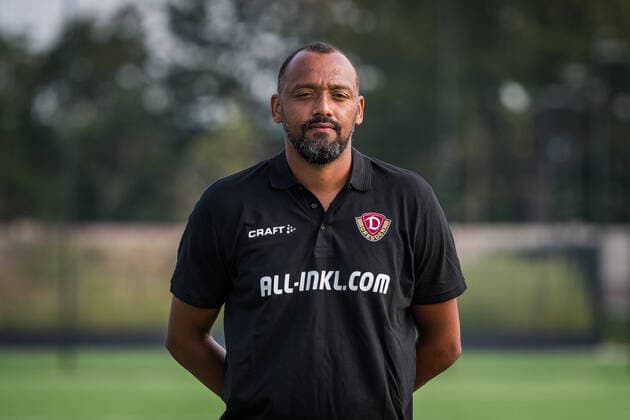 David Yelldell goalkeeper coach portrait photos of SG Dynamo Dresden football, soccer, 3 league, season 2020 2021, head, head photo, portrait, portrait, AOK Plus Walter Fritzsch Akademie Dresden 14 August 2020