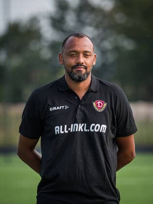 David Yelldell goalkeeper coach portrait photos of SG Dynamo Dresden football, soccer, 3 league, season 2020 2021, head, head photo, portrait, portrait, AOK Plus Walter Fritzsch Akademie Dresden 14 August 2020