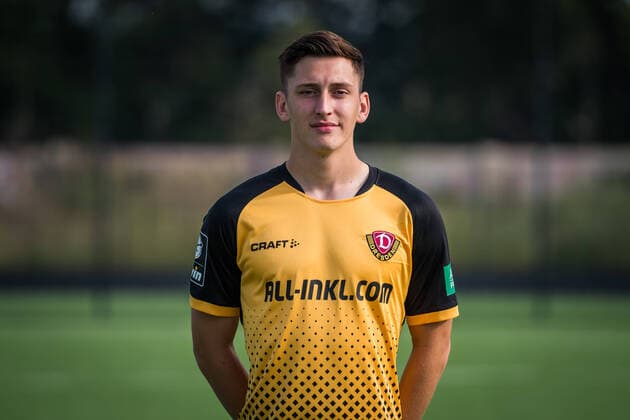 Jonathan Meier Portrait Photos of SG Dynamo Dresden Football, Soccer, 3 League, Season 2020 2021, Head, Head Photo, Portrait, Portrait, AOK Plus Walter Fritzsch Academy Dresden 14 August 2020