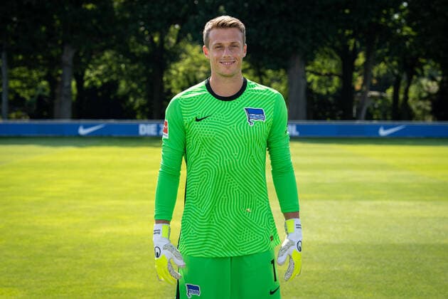 Football Berlin 17 08 2020 Season 2020 2021 1 BL DFL Hertha BSC Berlin Portrait date 2020 2021 Alexander Schwolow Hertha BSC, TW, No 01