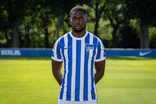 Football Berlin 17 08 2020 Season 2020 2021 1 BL DFL Hertha BSC Berlin Portrait date 2020 2021 Jordan Torunarigha Hertha BSC, No 25