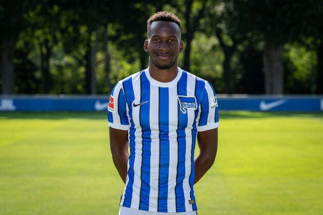 Football Berlin 17 08 2020 Season 2020 2021 1 BL DFL Hertha BSC Berlin Portrait date 2020 2021 Dodi LukŽbakio Hertha BSC, No 28 Lukebajio