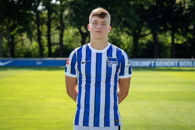 Football Berlin 17 08 2020 Season 2020 2021 1 BL DFL Hertha BSC Berlin Portrait date 2020 2021 Luca Netz Hertha BSC, No 32