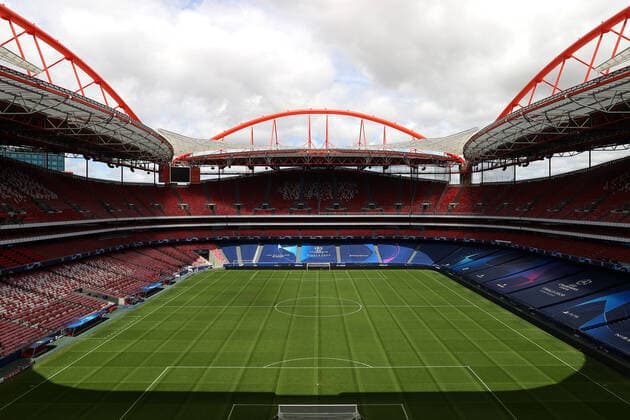FOOTBALL Conference de presse et entrainement RB Leipzig vs Paris Saint Germain 1 2 Phase final UEFA Ligue des Champions Final 8 Lisbonne 17 08 2020 LISBON, PORTUGAL AUGUST 17 General view inside the stadium ahead of a RB Leipzig training session at Estadio do Sport Lisboa e Benfica on August 17, 2020 in Lisbon, Portugal Lisbonne Portugal Poolfoto Panoramic POOL UEFA ,EDITORIAL USE ONLY