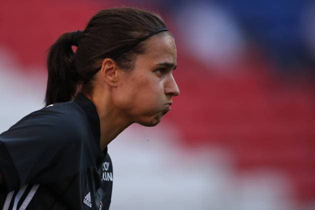 Dzsenifer Marozsan of Lyon during the Trophee Veolia Femenin match at the Groupama Stadium, Lyon. Picture date: 15th August 2020. Picture credit should read: Jonathan Moscrop Sportimage EDITORIAL USE ONLY. No use with unauthorised audio, video, data, fixture lists, club league logos or live services. Online in-match use limited to 120 images, no video emulation. No use in betting, games or single club league player publications. SPI-0625-0164