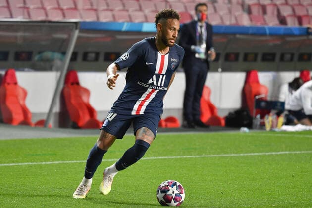 Soccer Champions League Semifinal RB LEIPZIG PARIS SAINT GERMAIN PSG 0 3 NEYMAR PSG, action, single action, single picture, clipping, whole body shot, whole figure Soccer Champions League, Semifinal, RB LEIPZIG L PARIS SAINT GERMAIN PSG 0 3 on 18 08 2020 in Lisbon Portugal,Estadio da Luz PHOTO Frank Hoermann SVEN SIMON Pool NO use of any use photographs as image sequences and or quasi video Editorial Use ONLY National and International News Agencies OUT Lisbon Estadio da Luz Portugal Poolfoto SVEN SIMON Pool ,EDITORIAL USE ONLY