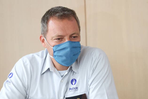 Federal Police Jean Marc Demelenne pictured during a press conference, PK, Pressekonferenz concerning the safety and security measures taken ahead of the Spa-Francorchamps Formula One Grand Prix of Belgium race, in Stavelot Wednesday 19 August 2020. BRUNOxFAHY  x2531302x
